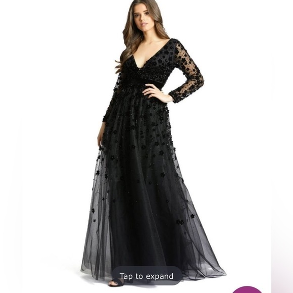 Mac Duggal 67502D Floral Appliques V-Neck Dress size 6 NEW $798 - Picture 4 of 11